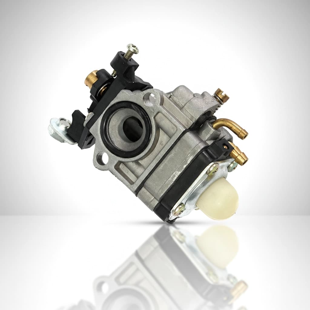 Carburetor for 52cc strimmer, showing intake and fuel lines