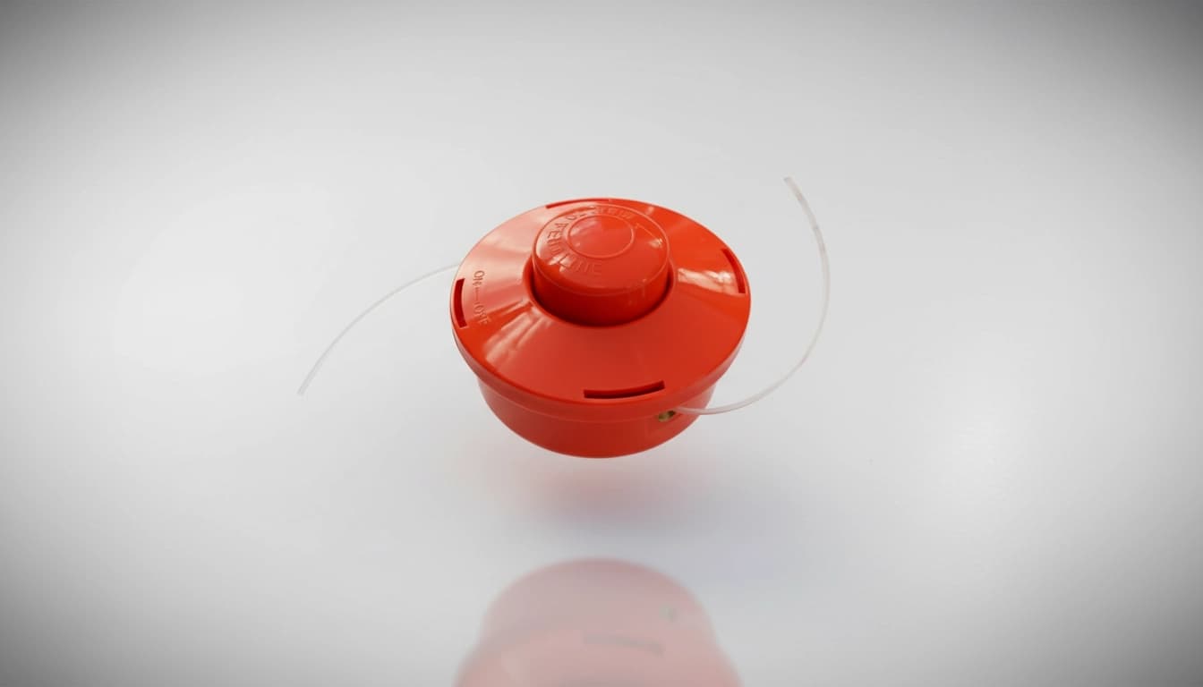 Replacement strimmer head for garden trimmers, showing durable construction and cutting action.